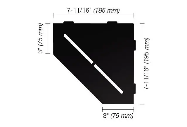 Schluter - SHELF-E Pentagonal Corner Shelf Pure Design - Aluminum Matte Black
