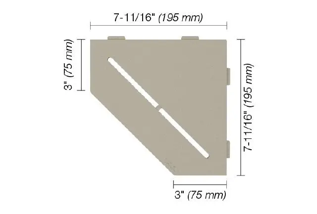 Schluter - SHELF-E Pentagonal Corner Shelf Pure Design - Aluminum Greige