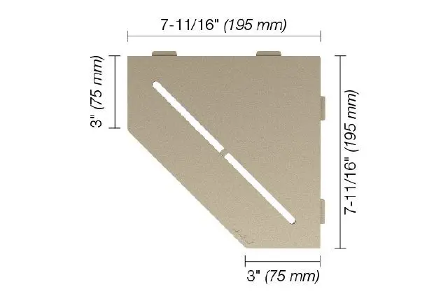 Schluter - SHELF-E Pentagonal Corner Shelf Pure Design - Aluminum Cream
