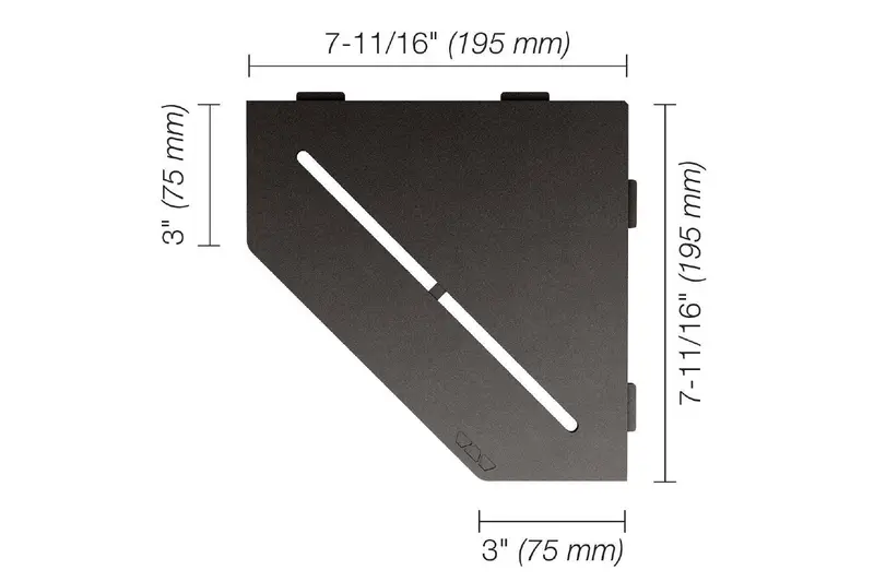 Schluter - SHELF-E Pentagonal Corner Shelf Pure Design Aluminum Dark Anthracite