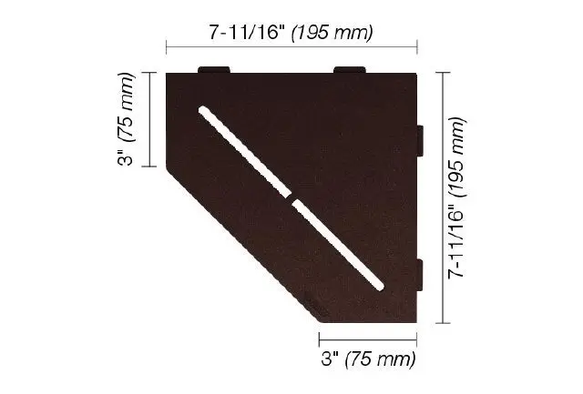 Schluter - SHELF-E Pentagonal Corner Shelf Pure Design - Aluminum Bronze