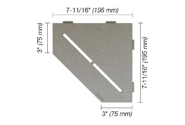 Schluter - SHELF-E Pentagonal Corner Shelf Pure Design - Aluminum Stone Grey