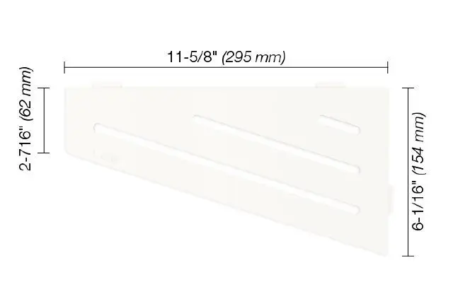 Schluter - SHELF-E Quadrilateral Corner Shelf Wave Design - Aluminum Matte White