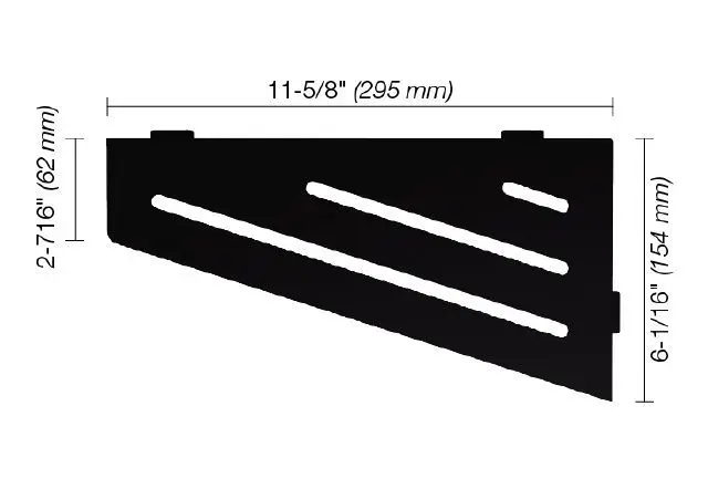 Schluter - SHELF-E Quadrilateral Corner Shelf Wave Design - Aluminum Matte Black