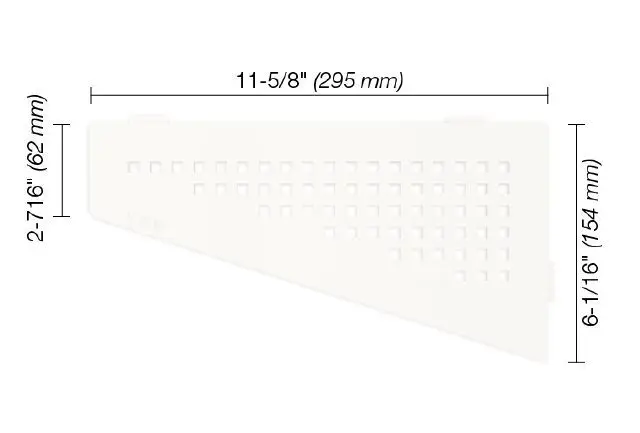 Schluter - SHELF-E Quadrilateral Corner Shelf Square Design - Aluminum Matte White