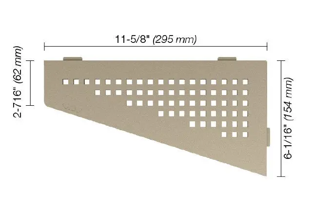Schluter - SHELF-E Quadrilateral Corner Shelf Square Design - Aluminum Cream