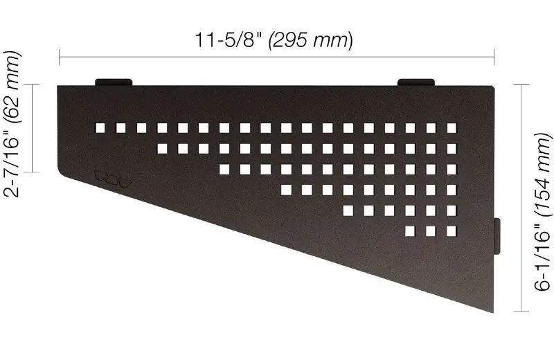 Schluter - SHELF-E Quadrilateral Corner Shelf Square Design Aluminum Dark Anthracite