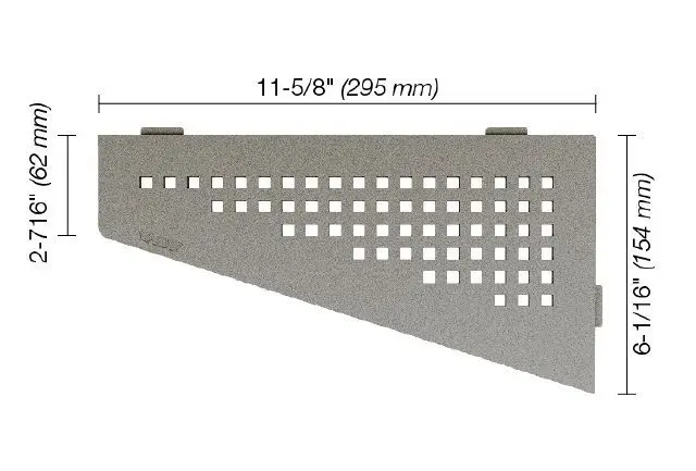 Schluter - SHELF-E Quadrilateral Corner Shelf Square Design - Aluminum Stone Grey