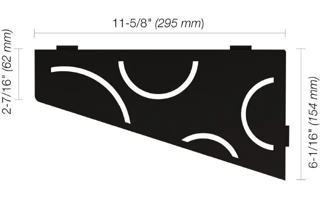 Schluter - SHELF-E Quadrilateral Corner Shelf Curve Design - Aluminum Matte Black