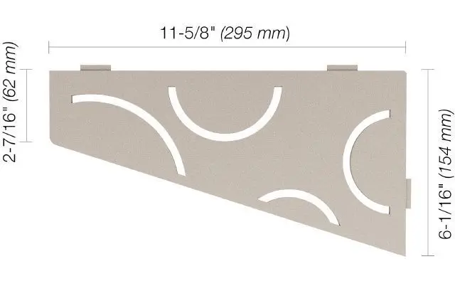 Schluter - SHELF-E Quadrilateral Corner Shelf Curve Design - Aluminum Greige