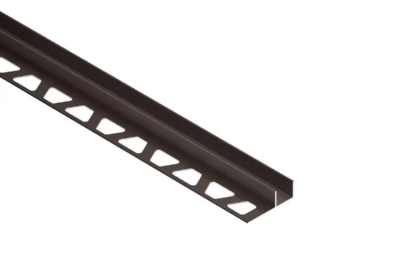 Schluter DECO-SG Decorative Edge-Protection Trim with Shadow Gap Anodized Aluminum Bronze 1/2" (12.5 mm) x 9/16" x 8' 2-1/2"