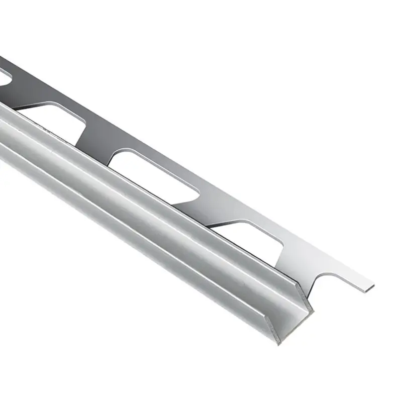 Schluter - DECO-SG Decorative Edge-Protection Shadow Gap - Aluminum Anodized Bright Chrome 15/32" x 8' 2-1/2" x 5/16" (8 mm)