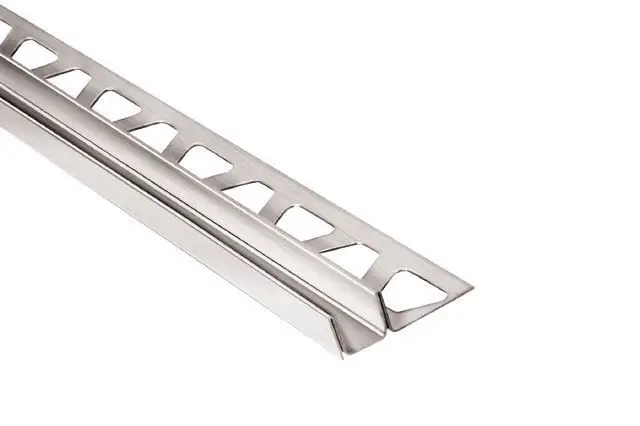 Schluter - DECO-SG Decorative Edge-Protection Shadow Gap - Brushed Stainless Steel (V2) 15/32" x 8' 2-1/2" x 5/16" (8 mm)
