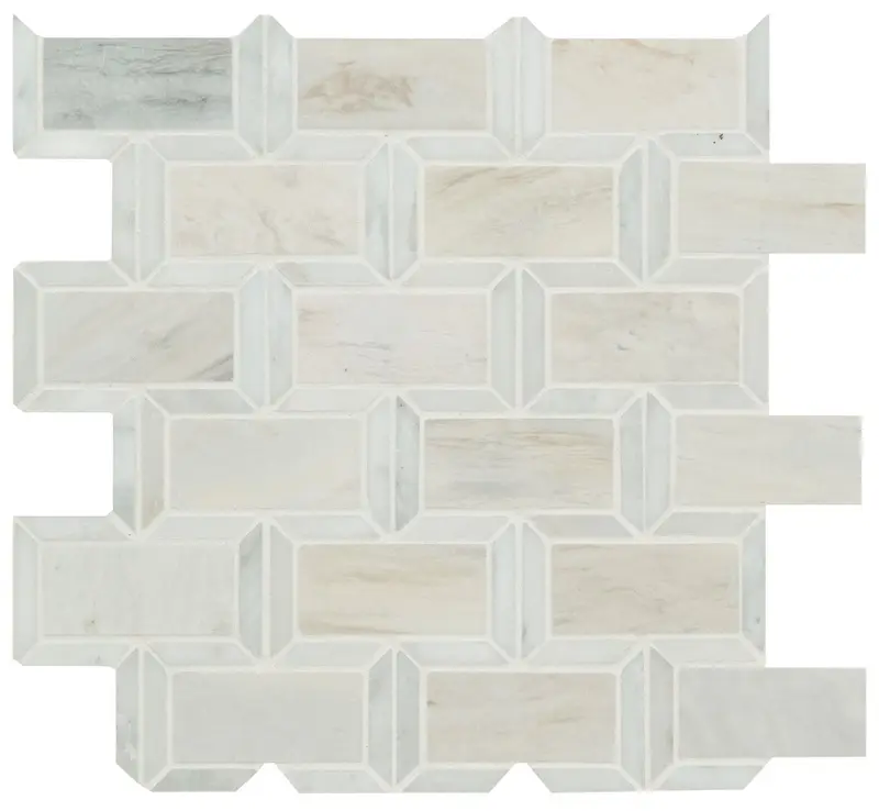 MSI Surfaces Mosaic Angora Framework Subway Beige Polished 12" x 12"