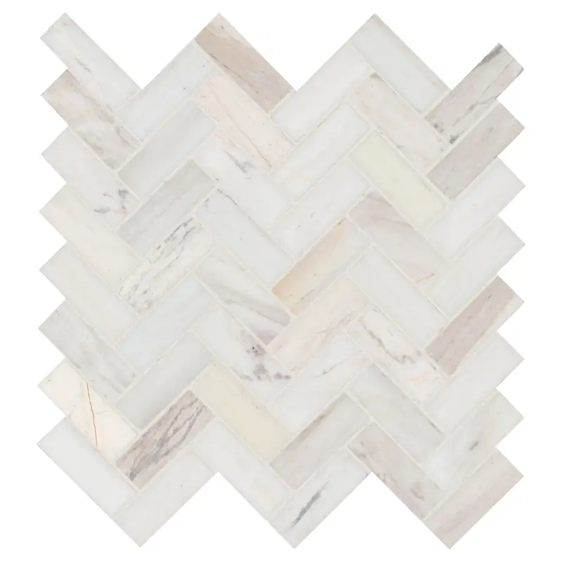 MSI Surfaces Mosaic Angora Herringbone Beige Polished 12" x 12"