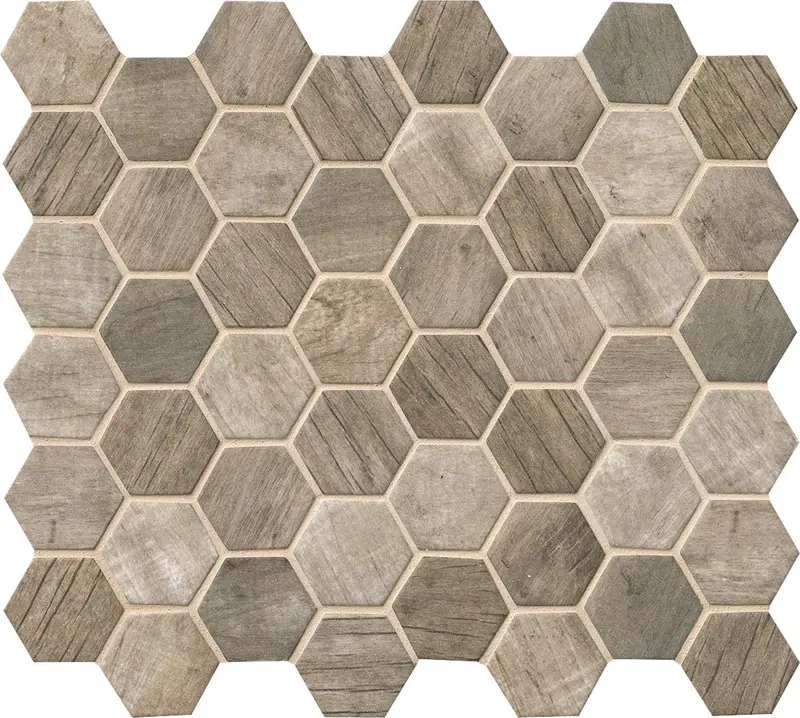 MSI Surfaces Hexagon Mosaic Driftwood Brown Matte 11" x 12-3/4"