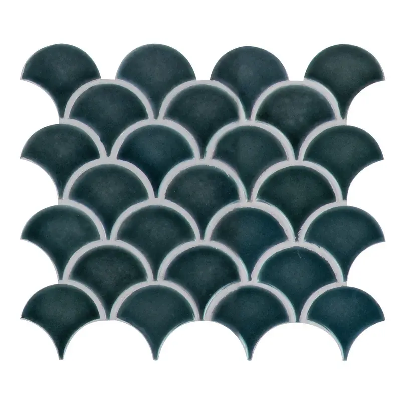 MSI Surfaces Mosaic Azul Scallop Blue Glossy 10" x 13"