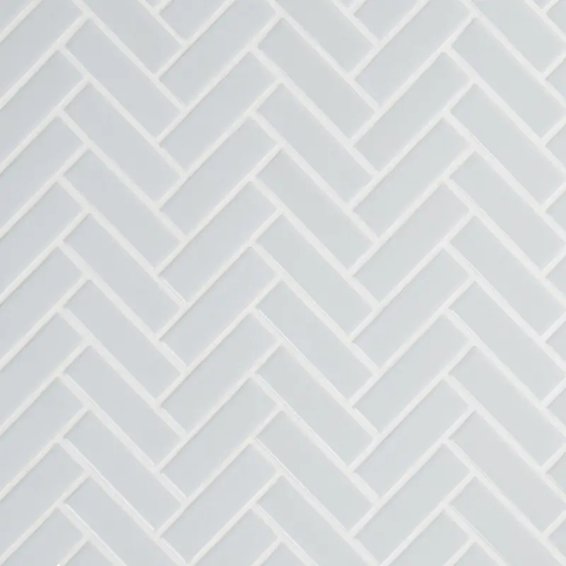 MSI Surfaces Mosaic Retro Herringbone Gray-Light Glossy 12-3/4" x 13"