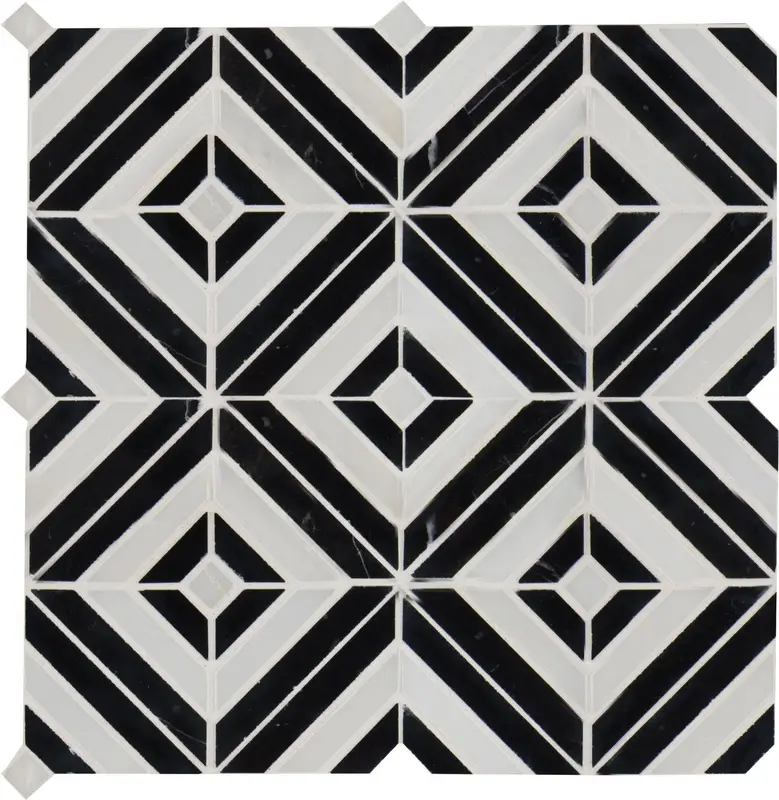 MSI Surfaces Mosaic Rhombix Nero Black Polished 12" x 12"