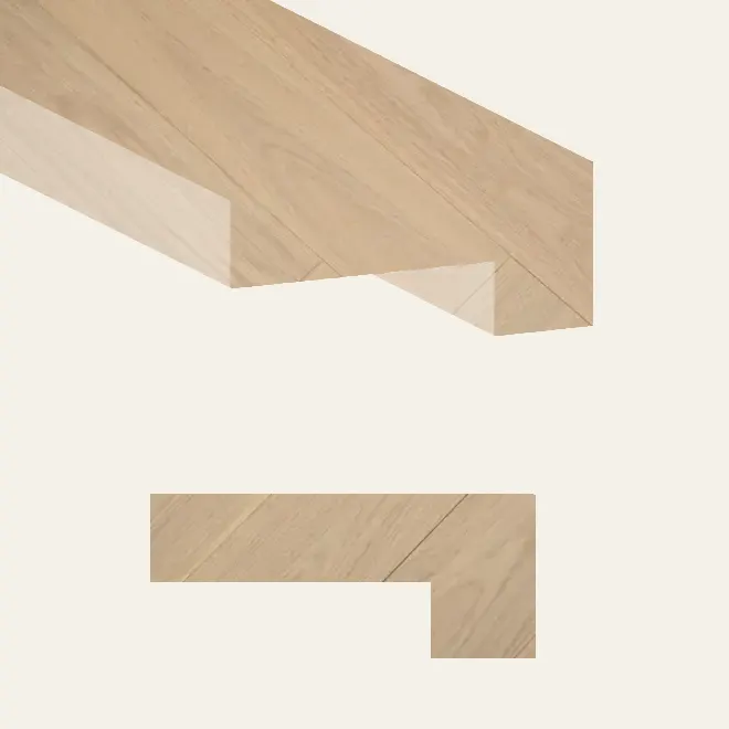 Vidar Hardwood American Oak Naked Oak Matte Stair Nose 94-1/2" (Pack of 2)