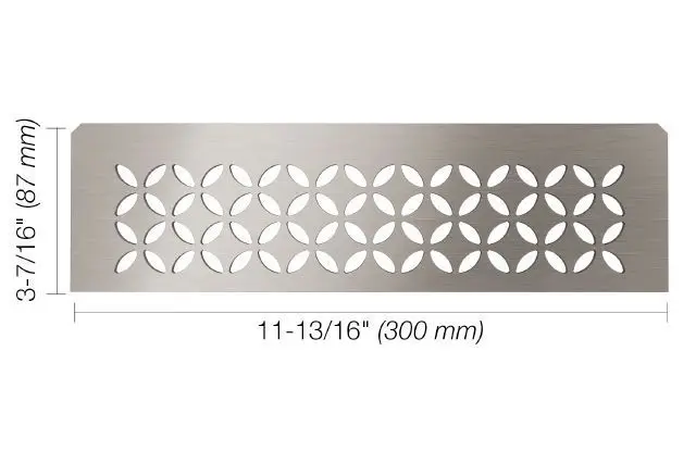 Schluter - SHELF-N Rectangular Shelf for Niche Floral Design - Brushed Stainless Steel (V2)