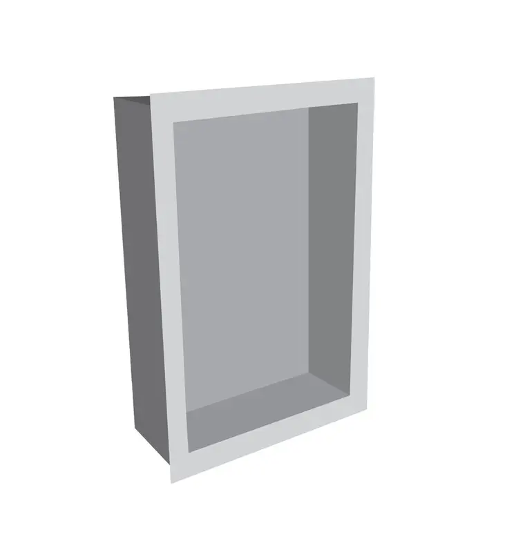 Fusion - Square Frame Shower Niche without Shelf Artificial Stone Thassos White 16" x 24"
