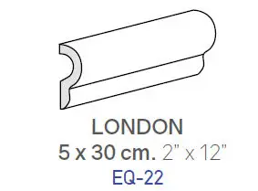 Centura Tile Wall Molding London Splendours White Glossy 2" x 12"