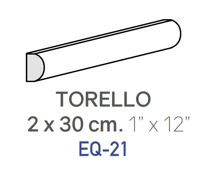 Centura Tile Wall Molding Torello Splendours White Glossy 1" x 12"