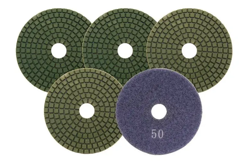 Pearl Abrasive - Wet Polishing Pad Kit from 50 to 3000 Grit (Pack of 7) - 4"