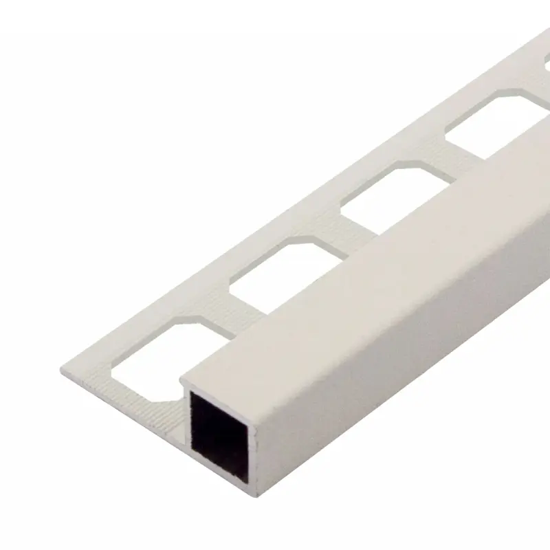 Laticrete - Square Tile Edge Trim Color Coated Aluminum Bright White - 3/8" (10 mm) x 8' 2-1/2"