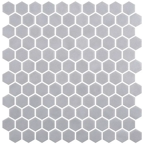Centura Mosaic Stoneglass Hex Gainsboro Matte 12" x 12"