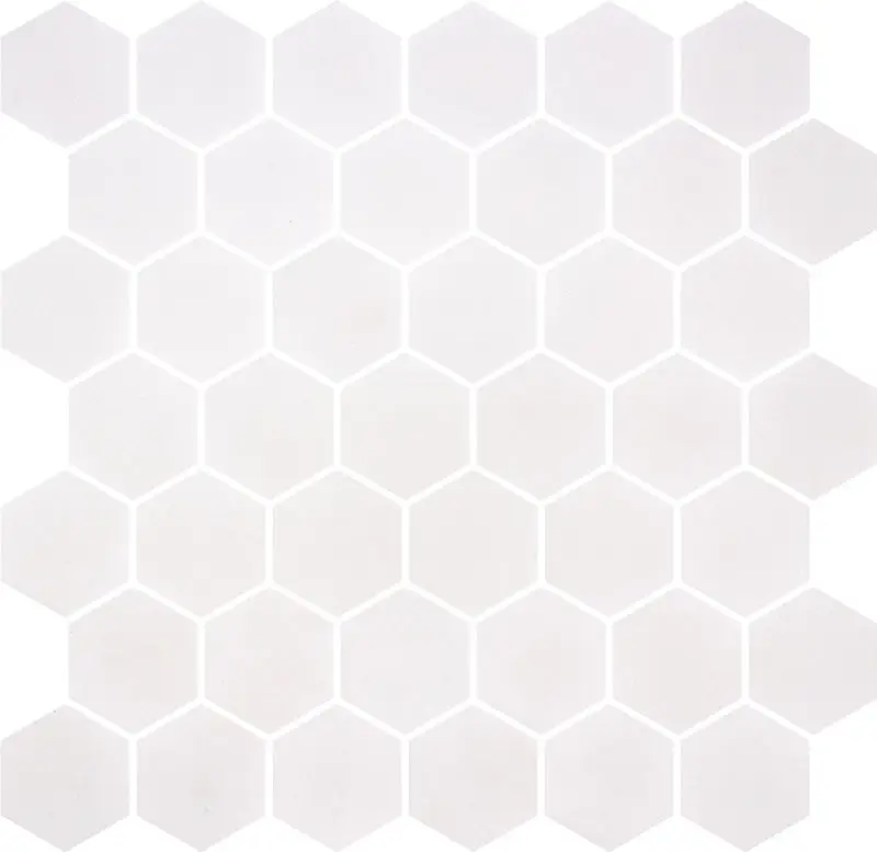 Centura Mosaic Stoneglass Hex White Matte 12" x 12"
