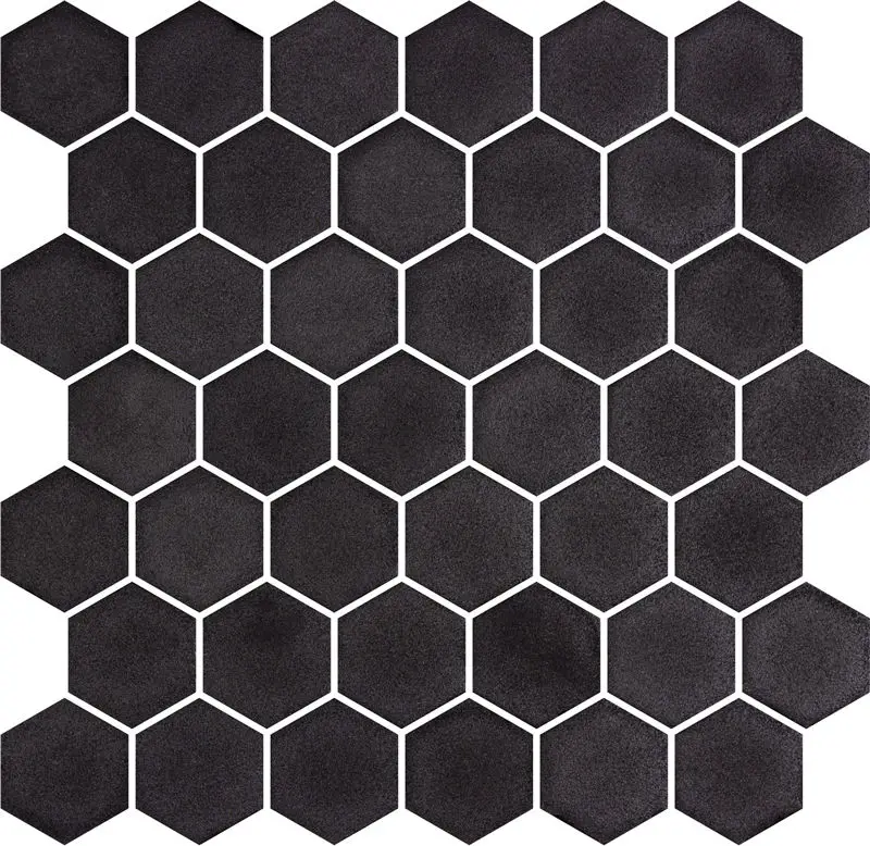 Centura Mosaic Stoneglass Hex Opalo Black Matte 12" x 12"