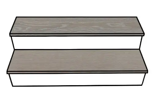 Vidar Hardwood American Oak Silver Stone Matte Stair Tread 44"