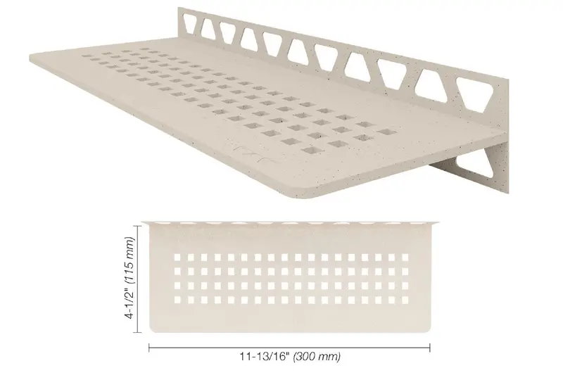 Schluter - SHELF-W Rectangular Wall Shelf Square Design Aluminum Ivory