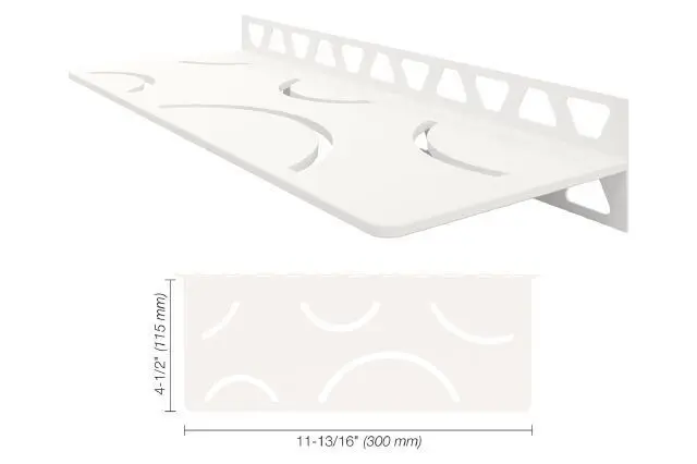 Schluter - Shelf-W Rectangular Wall Shelf Curve Design - Aluminum Matte White