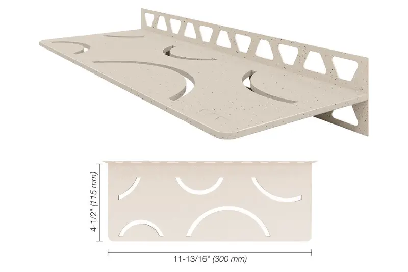 Schluter - SHELF-W Rectangular Wall Shelf Curve Design Aluminum Ivory