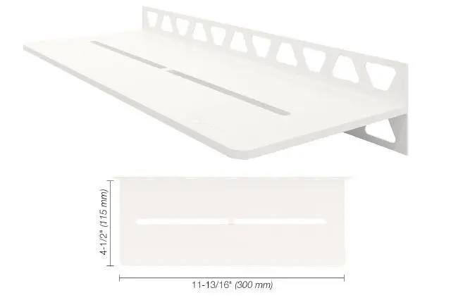Schluter - Shelf-W Rectangular Wall Shelf Pure Design - Aluminum Matte White