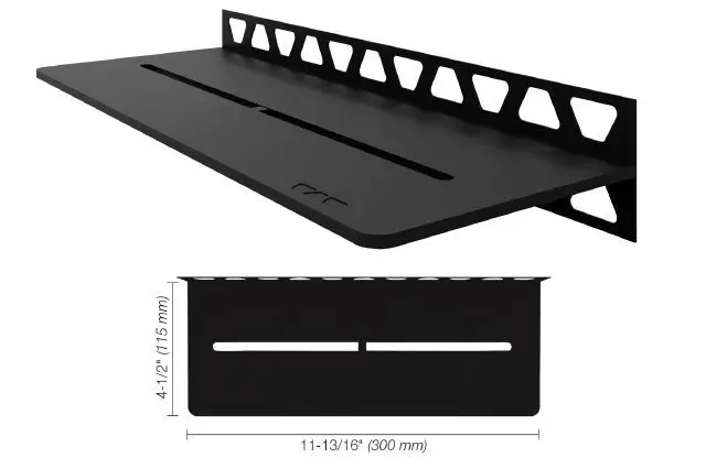 Schluter - Shelf-W Rectangular Wall Shelf Pure Design - Aluminum Matte Black