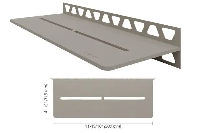 Schluter - Shelf-W Rectangular Wall Shelf Pure Design - Aluminum Greige