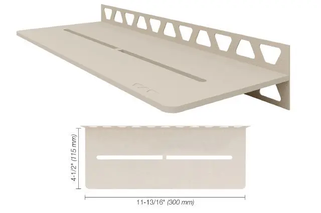 Schluter - Shelf-W Rectangular Wall Shelf Pure Design - Aluminum Cream