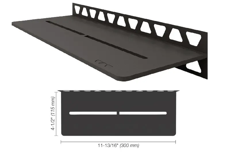Schluter - SHELF-W Rectangular Wall Shelf Pure Design Aluminum Dark Anthracite