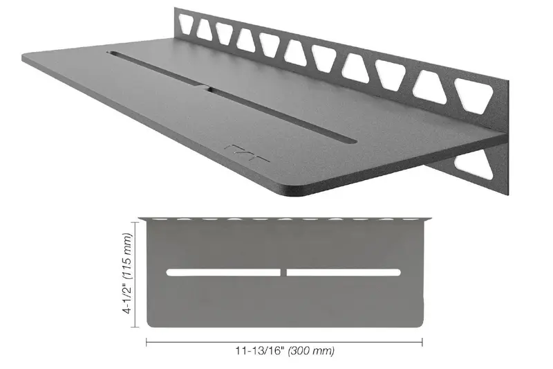 Schluter - SHELF-W Rectangular Wall Shelf Pure Design Aluminum Pewter