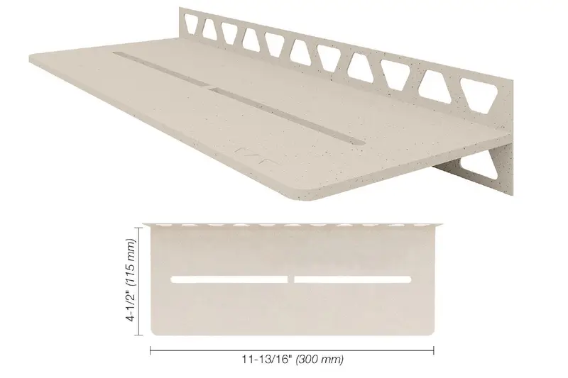 Schluter - SHELF-W Rectangular Wall Shelf Pure Design Aluminum Ivory