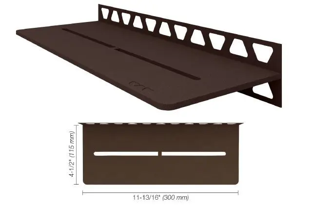 Schluter - Shelf-W Rectangular Wall Shelf Pure Design - Aluminum Bronze