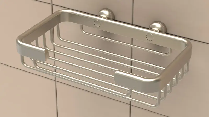 TileWare - Rectangular Soap Basket Promessa Series Brushed Nickel