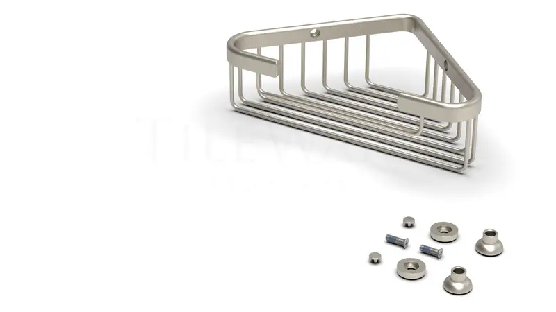 TileWare - Deep Corner Soap Basket Promessa Series Brushed Nickel