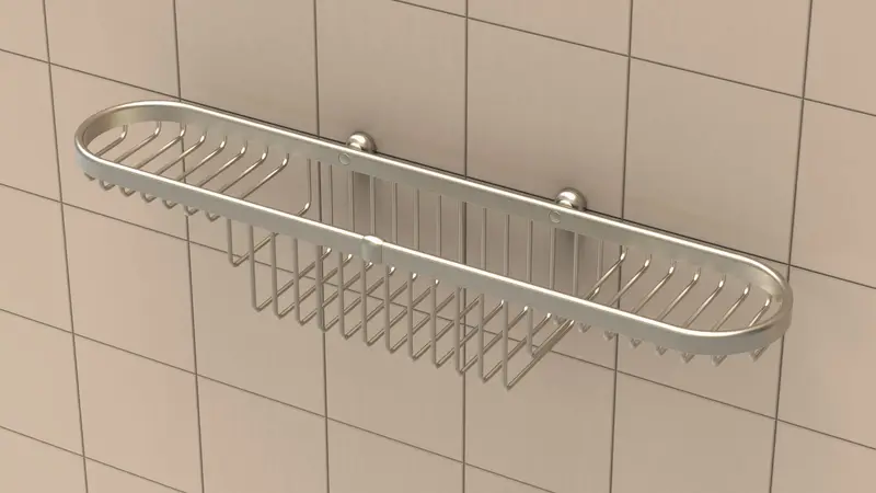 TileWare - Combination Basket Promessa Series Brushed Nickel With Wall Anchor