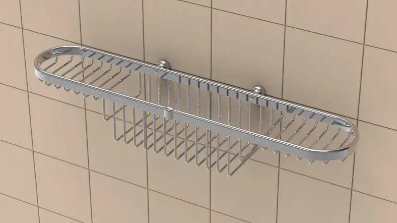 TileWare - Combination Basket Promessa Series Polished Chrome With Wall Anchor