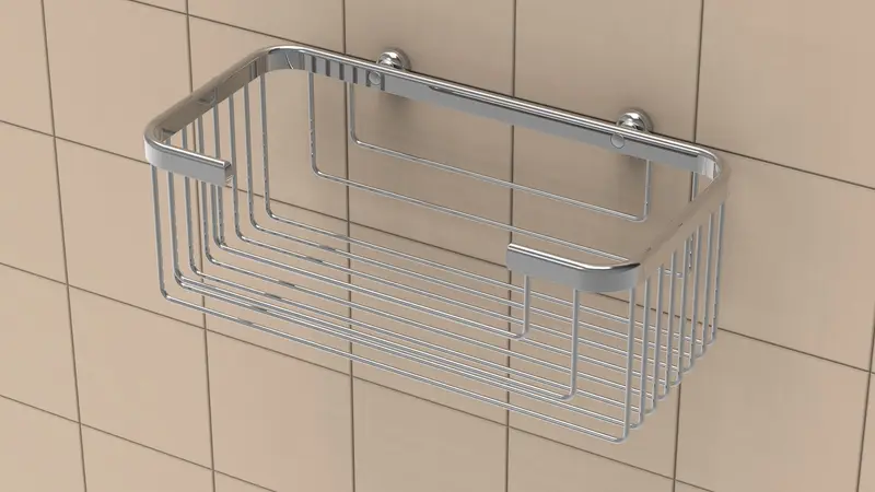 TileWare - Extra Deep Corner Shampoo Basket Promessa Series Polished Chrome
